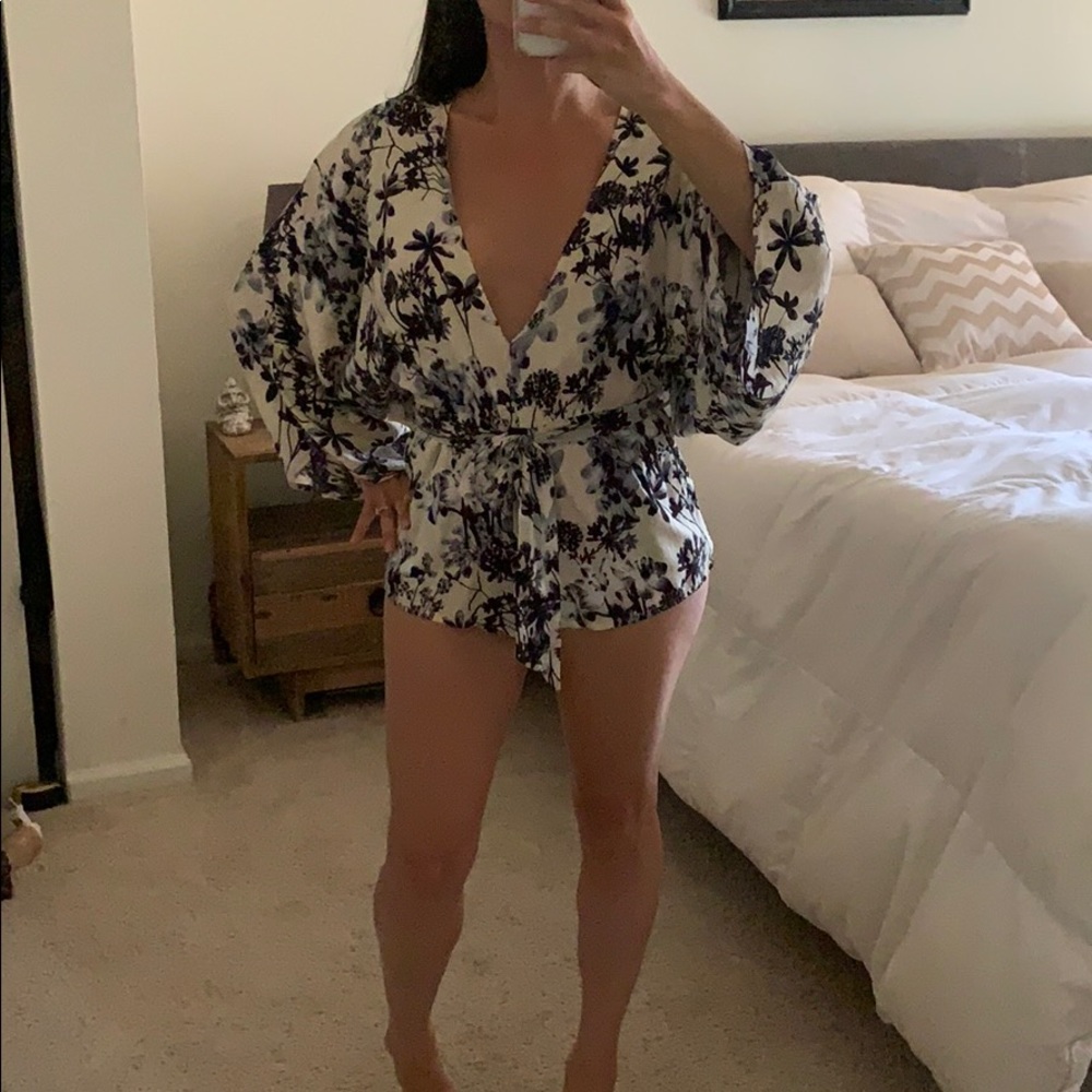 Floral kimono romper